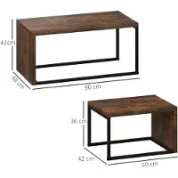 StarTech.com Ensemble de deux tables basses - Ensemble de tables d'appoint - Multifonctionnel - Bois et métal - 2 tables - Hauteur 42 cm - Montage requis - Salon