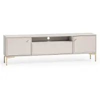 Selsey Sandro - Meuble TV bas, 2 portes, couleur taupe, 180 cm
