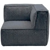 Bananair Module Angle droit déhoussable pour canapé modulable velours côtelé 90x90 cm gris foncé