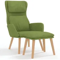 vidaXL Fauteuil relax avec pouf vert clair velours