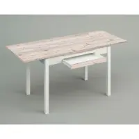 OEM Table de dépose laminée, métal, 100x60 cm, extensible jusqu'à 150x60 cm