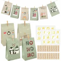 Dripio 24 sachets en papier pour calendrier de l'Avent, avec des chiffres et des parenthèses