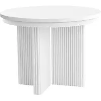 Beautysofa | Table extensible ronde PRESTIGE, diamètre 120–200 cm, blanche/blanche. Table à manger moderne pour salle à manger, cuisine, style scandinave et industriel