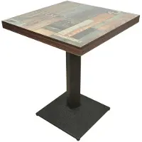 Sonstiges Table carrée à une jambe, dimensions 60 x 60 x 75 cm, en fer et bois