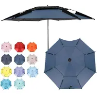 Sonstiges Parasol de plage, parasol, protection contre le vent, protection UV 50+, bleu marine, 200 cm