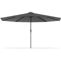 Sonstiges Parasol de jardin avec manivelle, couleur gris foncé, diamètre 350 cm, protection UV 40+, aluminium et polyester