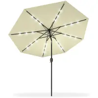 Sonstiges Parasol de jardin, 300/350 cm, beige, avec manivelle et protection UV