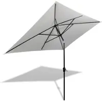 Sonstiges Parasol rectangulaire, 200 x 300 cm, couleur sable, acier, pliable et inclinable