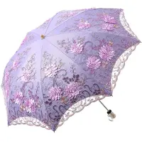Sonstiges Parapluie pliant pour femmes, couleur violet, diamètre de 85 cm, protection UV, indice UPF 50+, pliable deux fois