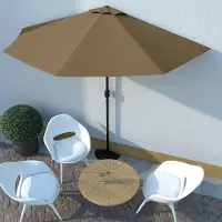 Sonstiges Parasol de balcon demi-rond, à manivelle, en acier, couleur taupe, dimensions 300x150 cm, avec ventilation