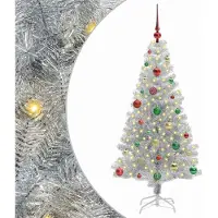 vidaXL Arbre de Noël , argent, 150 cm, en PET