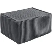 Bananair Module méridienne ou repose-pieds déhoussable pour canapé modulable velours côtelé 80x60 cm gris foncé