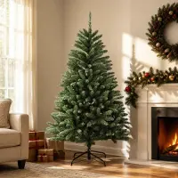 Syfax Arbre de Noël artificiel pliable, 180 cm, PVC, couleur vert moyen