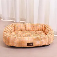 Sonstiges Lit pour chien, motif Karom, orthopédique, lavable, rectangulaire, orange