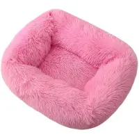 Sonstiges Couche en peluche pour animaux de compagnie, forme carrée, couleur rose