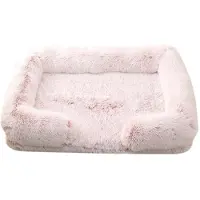 Sonstiges Lit pour chien, rectangulaire, en peluche, pour animaux de compagnie, adapté aux chats, lavable, rose clair, taille S, 40x35 cm