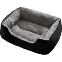 Sonstiges Lit pour chien, rectangulaire, en peluche, confortable, pour animaux de compagnie, également adapté aux chats, chaud, résistant. Dimensions : L 60 x 45 x 15 cm. Couleur : noir