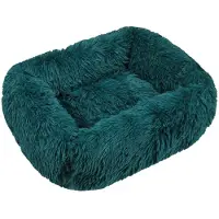 Sonstiges Lit orthopédique pour chien, forme rectangulaire, coussin moelleux en forme de nuage, adapté également aux chats, lavable, antidérapant, fond imperméable, couleur bleue, taille XXL (110x90 cm)