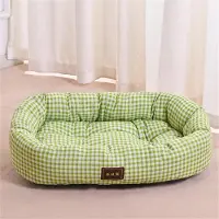 Sonstiges Panier pour chien, motif Karomillé, orthopédique, lavable, rectangulaire, vert pomme, taille XS