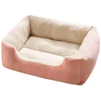 Sonstiges Lit pour chien, rectangulaire, moelleux, en peluche, pour animaux de compagnie, également adapté aux chats, couleur rose, taille M - 50x40x15 cm