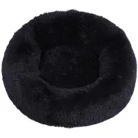 Sonstiges Lit pour chien, lit pour chat, moelleux, rond, en peluche, forme de donut, coussin, 50 cm, noir