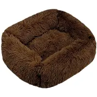Sonstiges Lit orthopédique pour chien, forme rectangulaire, coussin moelleux en forme de nuage, adapté également aux chats, lavable, base antidérapante et imperméable, couleur café, taille XL (95x75 cm)