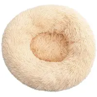 Sonstiges Lit pour chien, lit pour chat, peluche, forme ronde, 100 cm, couleur abricot foncé