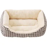Sonstiges Lit pour chien, rectangulaire, en peluche, doux, pour animaux de compagnie, également adapté aux chats, chaud, antidérapant, couleur kaki, dimensions : 53 x 38 x 12,5 cm