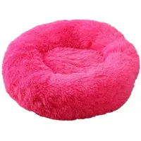 Sonstiges Lit pour chien, lit pour chat, forme de donut, en peluche, rond, 110 cm, rose