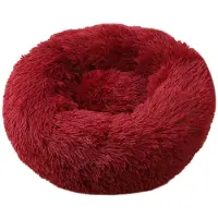 Sonstiges Lit pour chien, lit pour chat, doux, rond, en peluche, 90 cm, couleur bordeaux