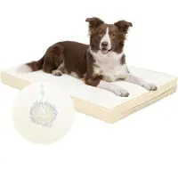 Sonstiges Lit orthopédique pour chien, dimensions L 104 x P 68 x H 8 cm, couleur beige, imperméable, aspect cuir