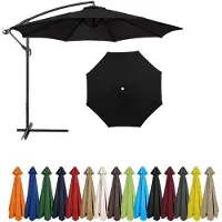 Sonstiges Housse de remplacement pour parasol, diamètre 2,7 mètres, noire, avec 6 baleines, protection UV, en polyester