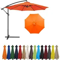 Sonstiges Housse de remplacement pour parasol, de 2 à 4 mètres, avec 6 ou 8 baleines, protection UV, couleur orange