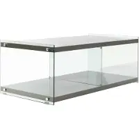 Padiro Meuble TV , 120 x 60 x 45 cm, gris, rectangulaire, en MDF et verre trempé