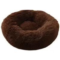 Sonstiges Lit pour chien, lit pour chat, doux, rond, en peluche, 70 cm, couleur curry foncé