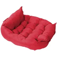 Sonstiges Lit pour chien, lit pour chat, forme donut, en peluche, couleur rouge, taille XL, 75x55 cm