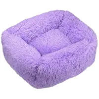 Sonstiges Lit orthopédique pour chien, forme rectangulaire, coussin moelleux en forme de nuage, adapté également aux chats, lavable, base antidérapante et imperméable, couleur violet, taille XS, 45x35 cm