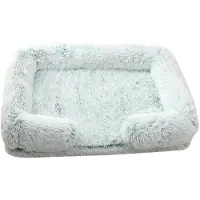 Sonstiges Lit pour chien, rectangulaire, moelleux, lavable, antidérapant, blanc et vert, taille M, 57x45 cm