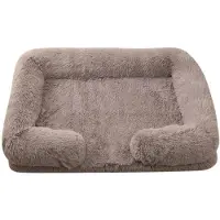 Sonstiges Lit pour chien, rectangulaire, en peluche, pour animaux de compagnie, également adapté aux chats, lavable, couleur beige clair, taille S, 40x35 cm