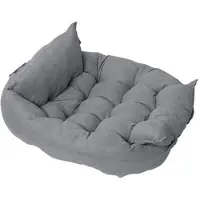 Sonstiges Lit pour chien, lit pour chat, forme donut, en peluche, rond, gris, taille XL, 75x55 cm