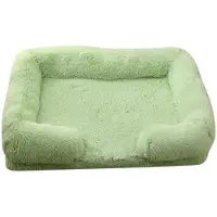 Sonstiges Lit pour chien, rectangulaire, moelleux, en peluche, lavable, antidérapant, couleur vert sauge, taille S, 40x35 cm