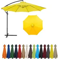 Sonstiges Housse de remplacement pour parasol, jaune, 2,30 m, 8 baleines, protection UV, polyester