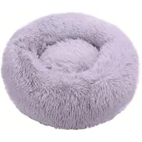 Sonstiges Lit pour chien, lit pour chat, doux, rond, en peluche, 40 cm, gris clair