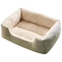 Sonstiges Lit pour chien, rectangulaire, en peluche, pour animaux de compagnie, également adapté aux chats, couleur verte, taille XXL, 80x60x15 cm