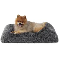Bedsure Lit pour chien, lavable, doux, 61x45 cm, gris foncé