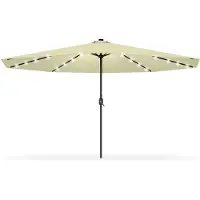 Sonstiges Parasol de jardin avec manivelle, couleur beige, 350 cm, avec éclairage LED