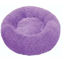 Sonstiges Lit pour chien, lit pour chat, forme de donut, rond, moelleux, en peluche, 40 cm, couleur violette