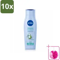 Nivea 10 flacons de shampooing Volume Care - Pour donner du volume et renforcer les cheveux - 250 ml - Pack économique - 10 pièces
