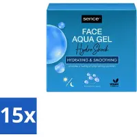 Sence 15 x Aqua Gel Hydro Shock Crème de jour 2-en-1, 50 ml - Pack économique - 15 pièces