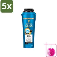 GLISS 5 flacons de shampooing Aqua Revive, pour les cheveux secs et déshydratés, 250 ml chacun. Pack économique de 5 pièces